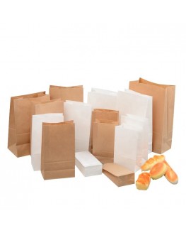 Plain brown kraft paper food bag SOS Brown Kraft Paper Bags without handle