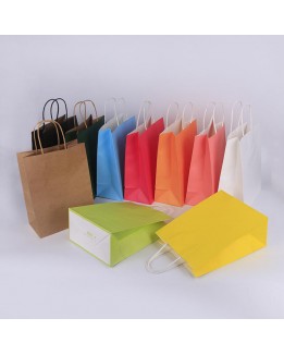 Wholesale Custom luxury craft gift brown white packaging printed shopping bag kraft paper bags with your own logo