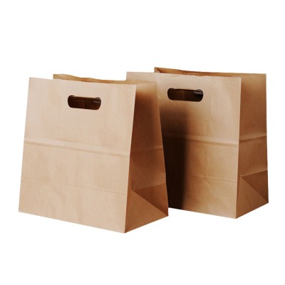 Take away brown paper bag for lunch