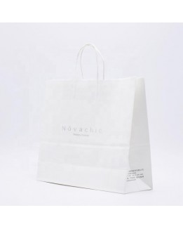Eco-friendly White Kraft Paper Bag With Twsited Handle Logo Printing Shopping Gfit Packaging