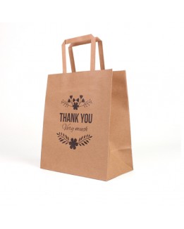 Thank You Kraft Paper big Gift Bags with Flat Handle Fashionable Party Clothes Shoes Gift Shopping Bags