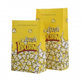 KM Eco friendly disposable grease proof recyclable pop corn packaging popcorn turkey paper bag