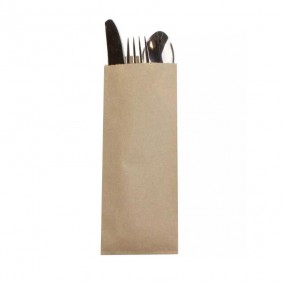 KM Natural Kraft Paper Silverware Bags for Cutlery