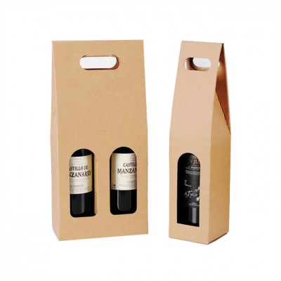Kraft Paper Wine Bags With Handles Reusable For Birthdays