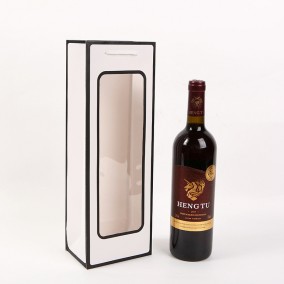 Kraft Paper Wine Packaging Bags Acceptable Customized Logo Printed Carry