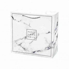 Boutique Recycled 250gsm Marble Paper Gift Bags Boxes For Cosmetic Clothes
