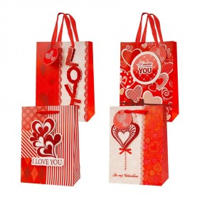 CMYK Color Luxury Shopping Paper Bag for Valentines Day
