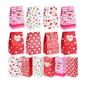 Love Heart Bear Kraft Love Heart Paper Bags for Valentine'S Gift