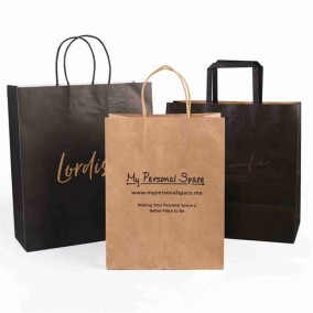 ODM Recyclable Shopping Brown Kraft Bags Bulk With Twisted Handle